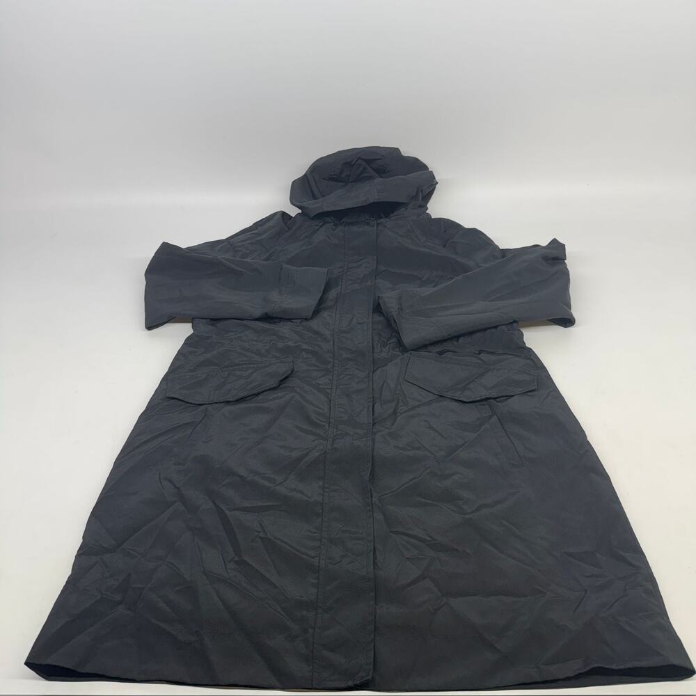BCBGeneration Women's Black Hooded Long Rain Jacket Size L New Without Tags